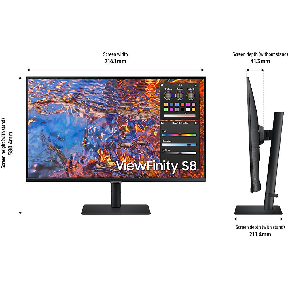 Màn Hình Đồ Họa SAMSUNG ViewFinity S8 LS32B800PXEXXV (32.0 inch - 4K - IPS - 60Hz - 5ms - USB TypeC - Network RJ45)