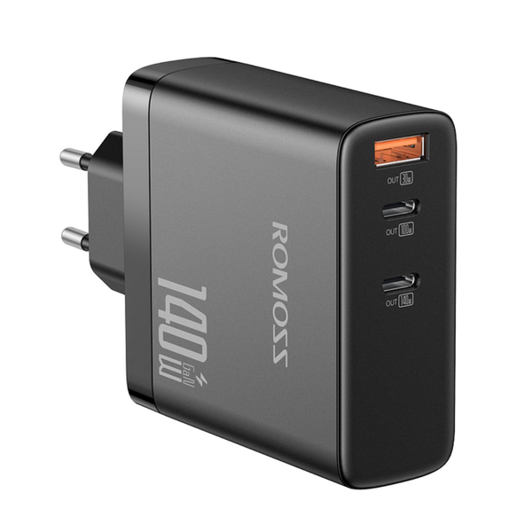 Bộ sạc nhanh Romoss GAN AC140H 140W (2 USB-C + 1 USB-A)