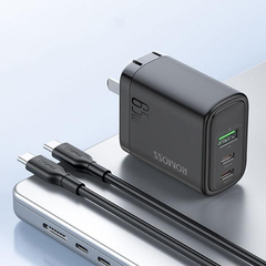 Bộ sạc nhanh Romoss AC65MC 65W (2 USB-C + 1 USB-A)