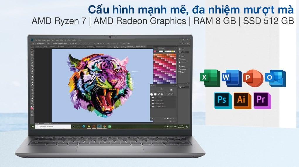 Laptop Dell Inspiron 14 5415 Ryzen 7-5700U/8GB/512GB/Office H&S/Win11