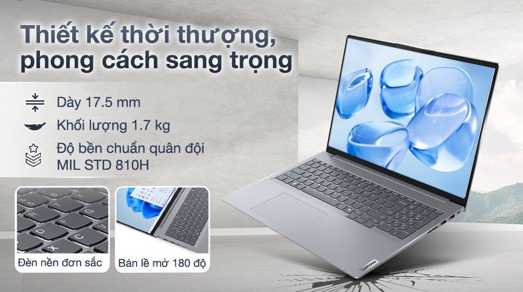 Laptop Lenovo ThinkBook 16 Gen 7 (Ultra 5-125U, 32GB RAM, 1TB SSD, 16'' 2K, Win 11, Arctic Grey)