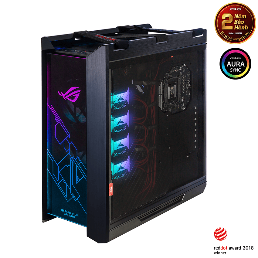 Vỏ Case Asus ROG Strix Helios GX601 Tempered Glass Gaming (Mid Tower/Màu Đen/Led RGB)