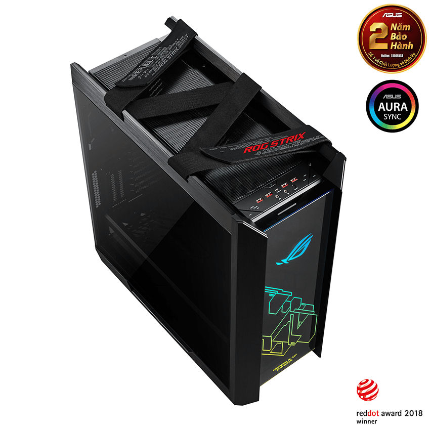 Vỏ Case Asus ROG Strix Helios GX601 Tempered Glass Gaming (Mid Tower/Màu Đen/Led RGB)