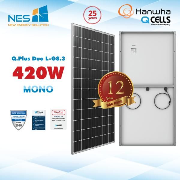 Pin năng lượng mặt trời Hanwha Qcell 420W