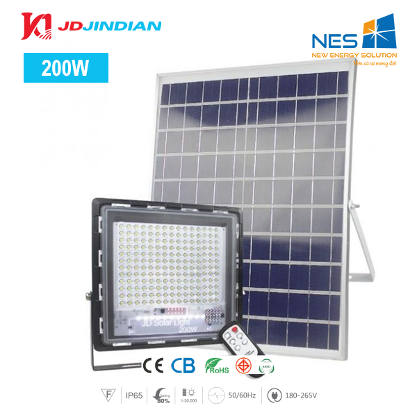 Đèn pha năng lượng mặt trời Jindian công suất 200W JD-7200