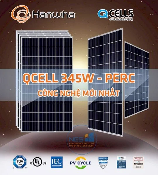 Pin năng lượng mặt trời Hanwha Qcell 345W
