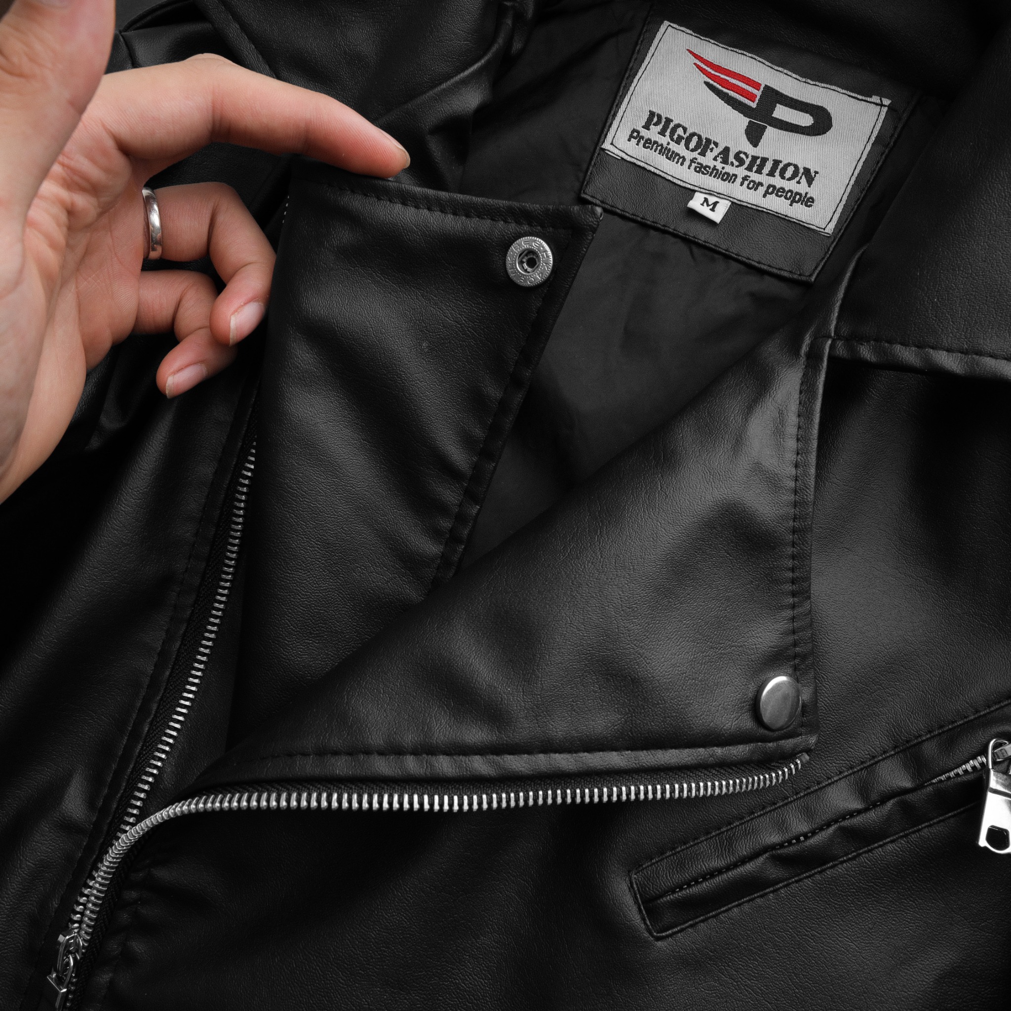 Áo khoác da nam lót dù cao cấp ADN1023 PigoFashion