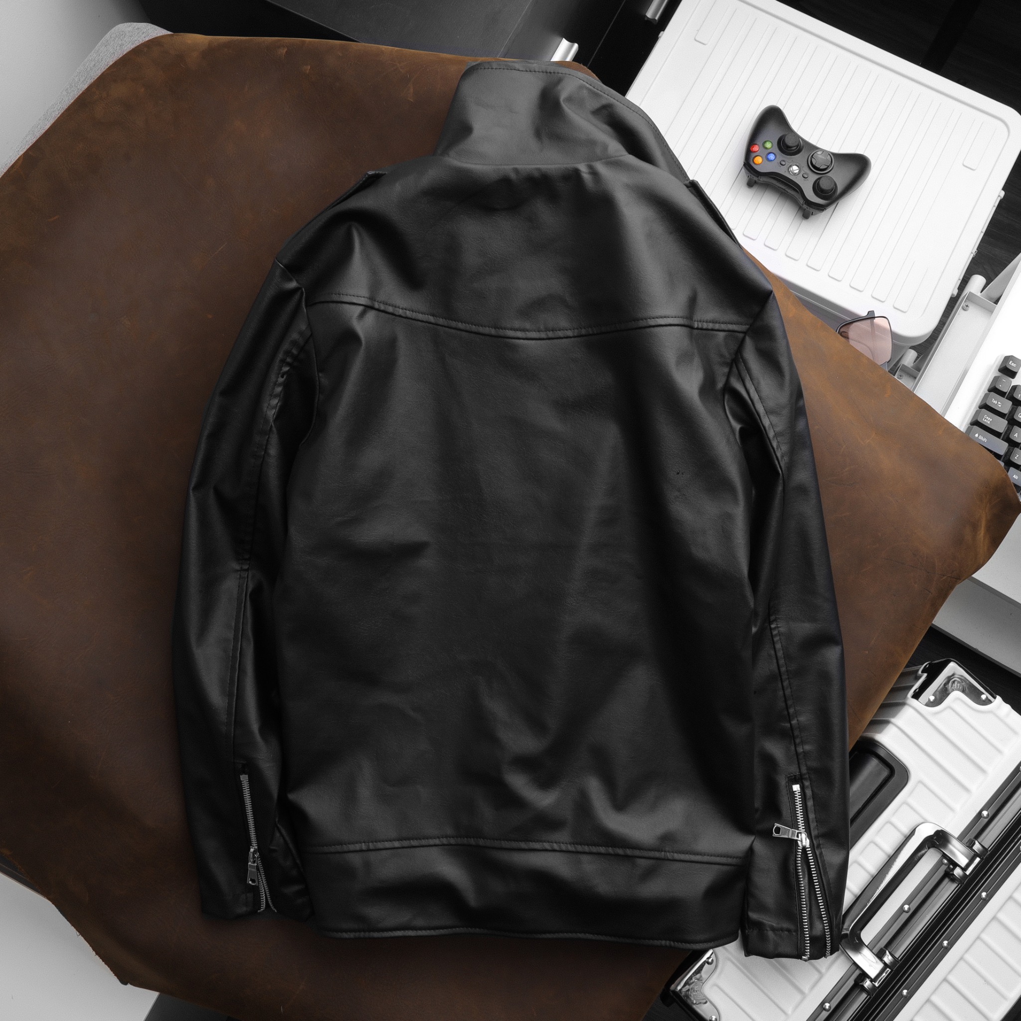 Áo khoác da nam lót dù cao cấp ADN1023 PigoFashion