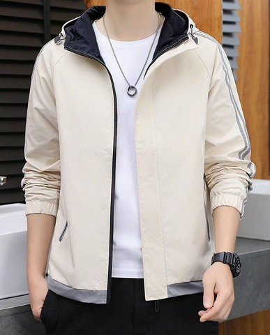 Áo khoác dù nam có nón phối viền tay AKD46 PIGOFASHION