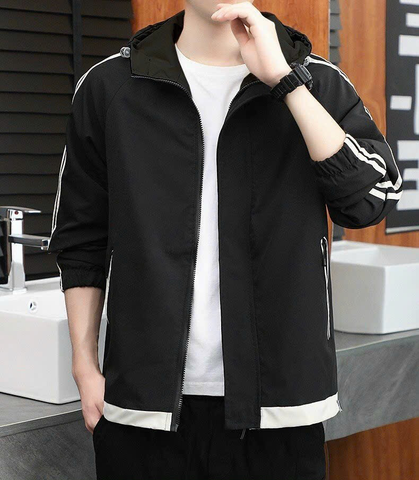 Áo khoác dù nam có nón phối viền tay AKD46 PIGOFASHION