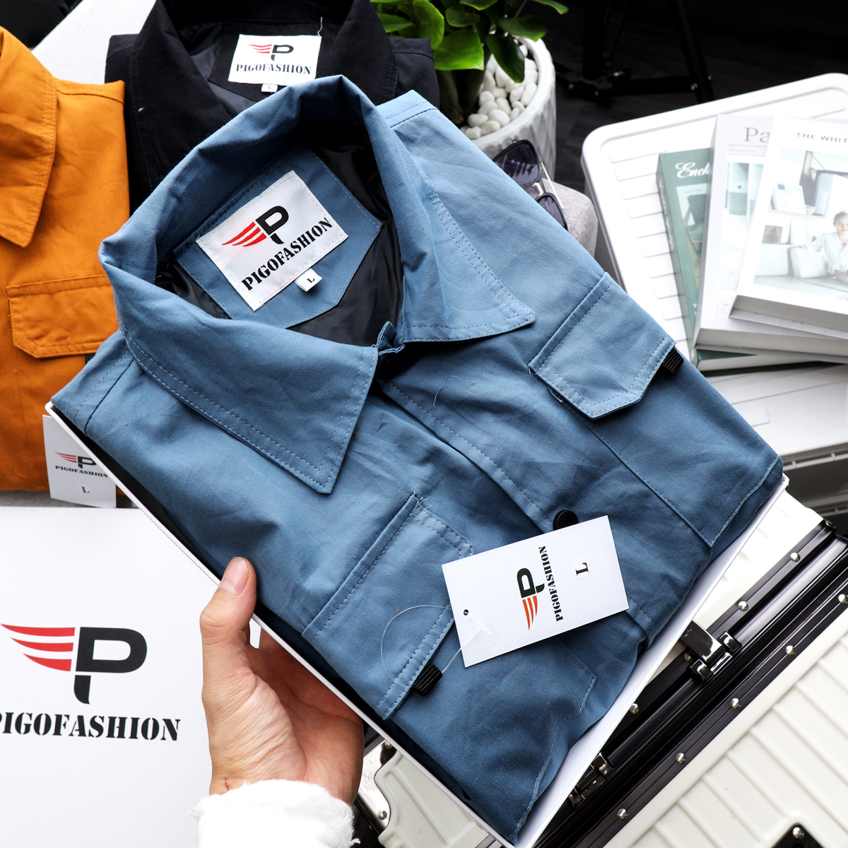 Áo khoác kaki nam kiểu hàn cổ bẻ AKK19 PigoFashion