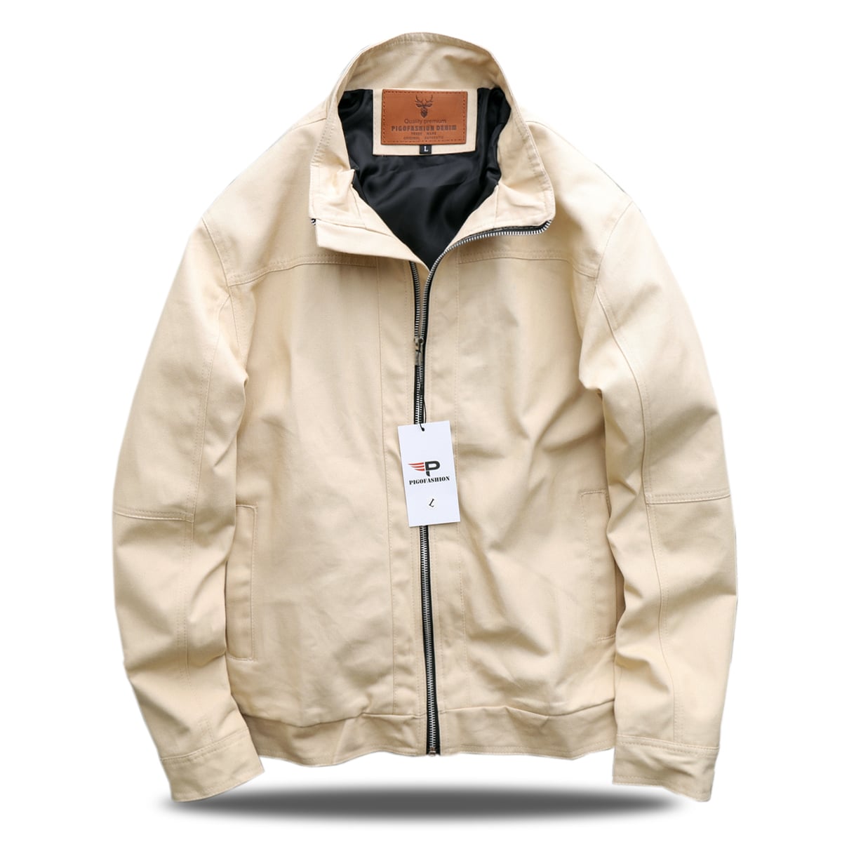 Áo khoác kaki nam cổ đứng nam tính lớp lót dù mỏng mát bên trong Pigofashion AKKJ02