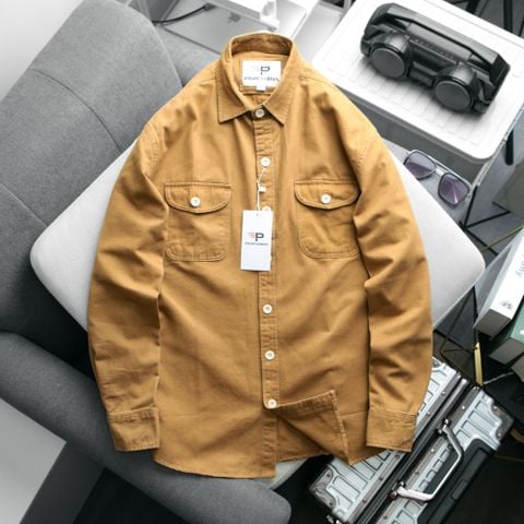 Áo khoác kaki nam túi hộp Pigo Essentials, wash nhẹ form trẻ trung cao cấp Phong Cách Pigofashion AKKJ05