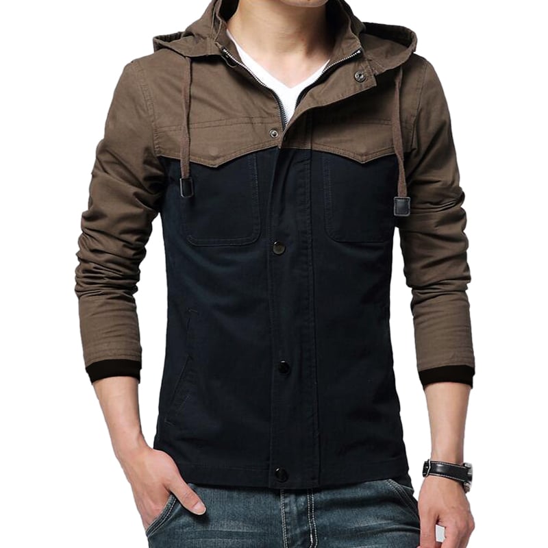 Áo khoác kaki nam có nón AKK15 be vàng Pigofashion