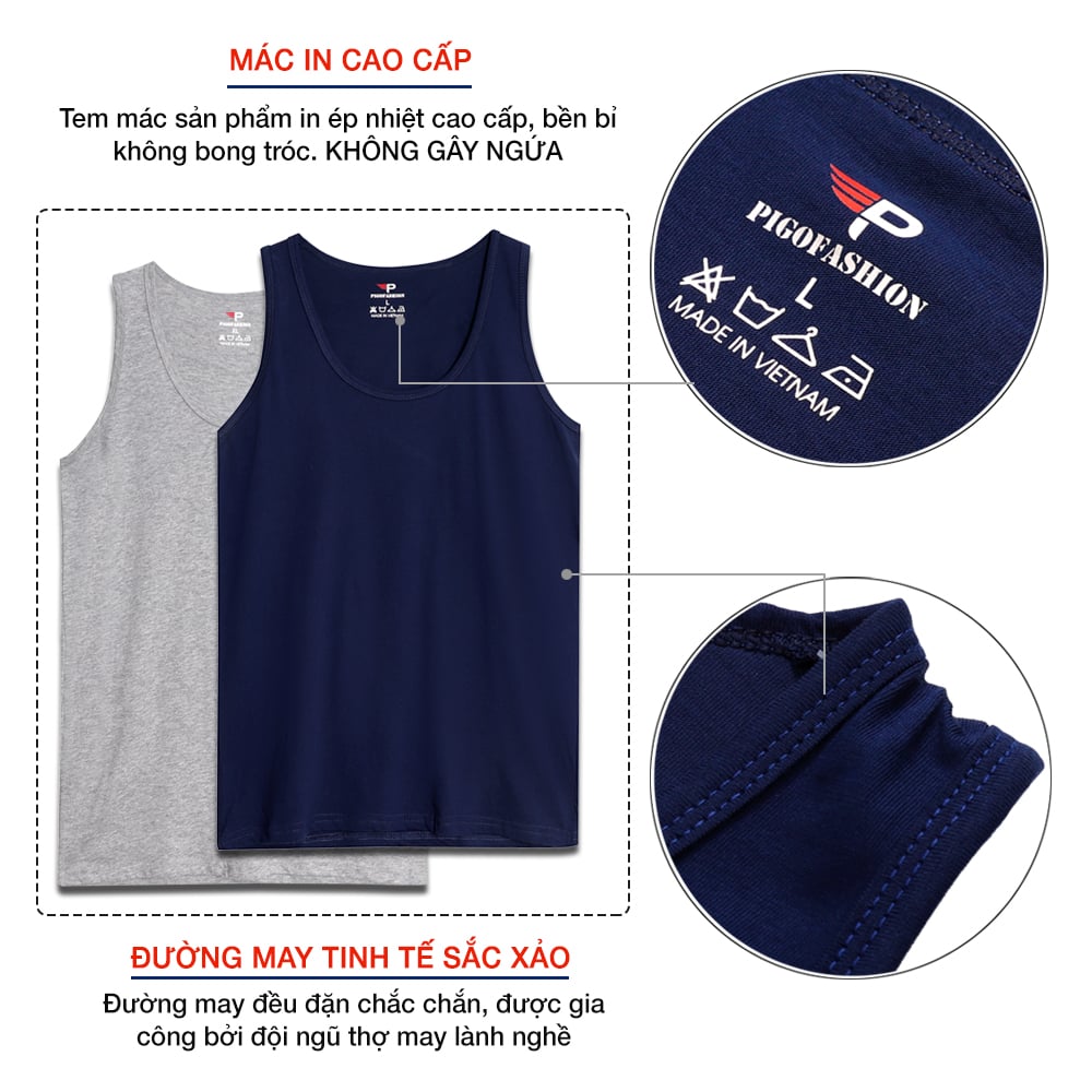 Combo 3 áo ba lỗ nam mỏng nhẹ thoáng mát ABL01 PigoFashion