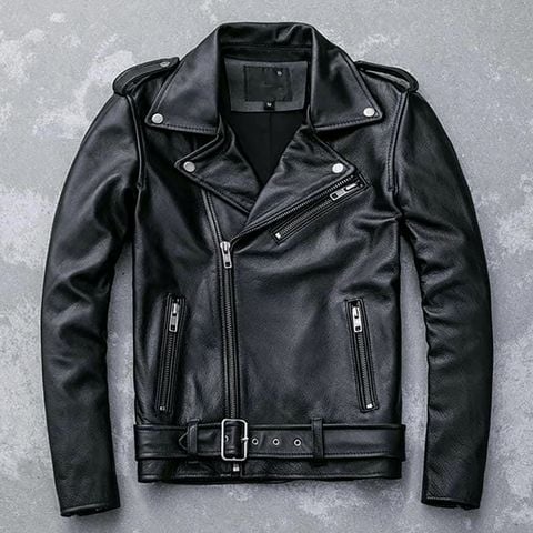 Áo khoác da nam biker cao cấp AVN04