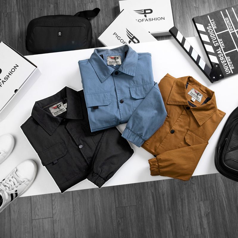 Áo khoác kaki nam kiểu hàn cổ bẻ AKK19 PigoFashion