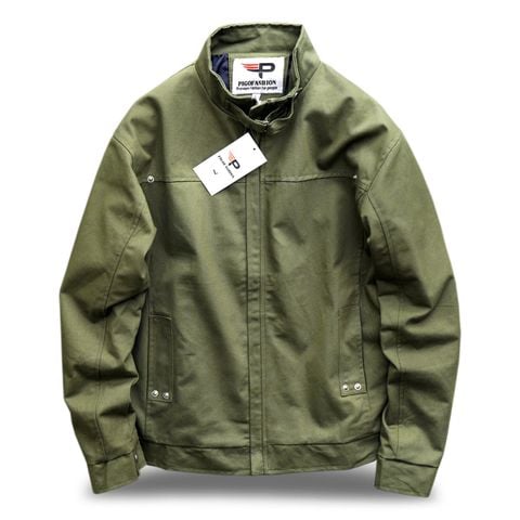 Áo khoác kaki nam cá tính cổ đứng cao cấp Pigofashion AV17 xanh rêu