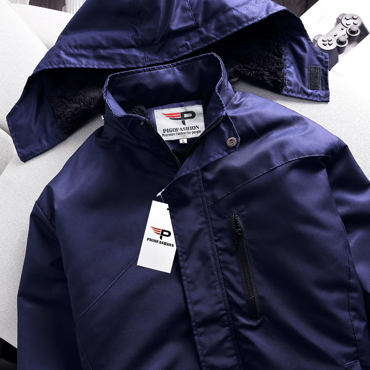 Áo khoác dù lót lông thu đông chống nước, nón rời hàng xuất khẩu cao cấp AKD42 PIGOFASHION