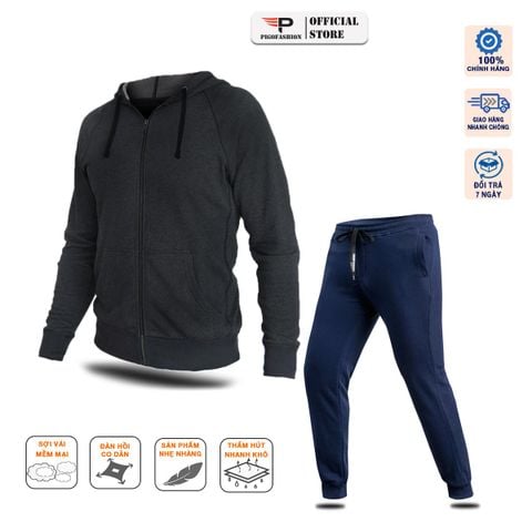 Bộ Thể Thao Nam quần jogger nỉ áo thun nỉ xếp gọn làm ba lô AN06.JGN01 PigoFashion