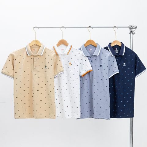 Áo thun cổ bẻ nam, áo polo nam hoạ tiết Pigofashion AHT31 (chọn màu)