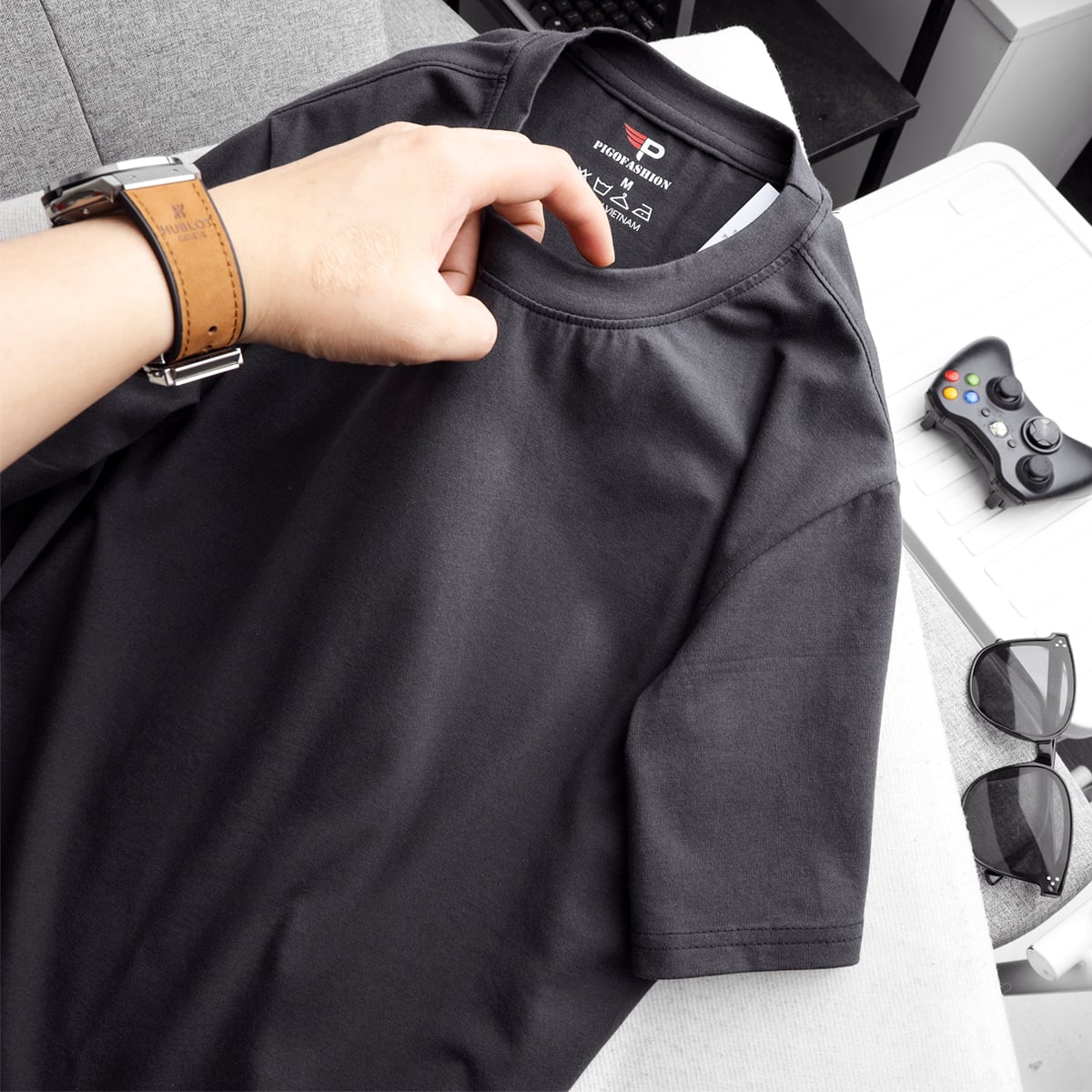 Áo thun nam cổ tròn cotton nhiều màu co giãn thoáng mát CT08 PIGOFASHION