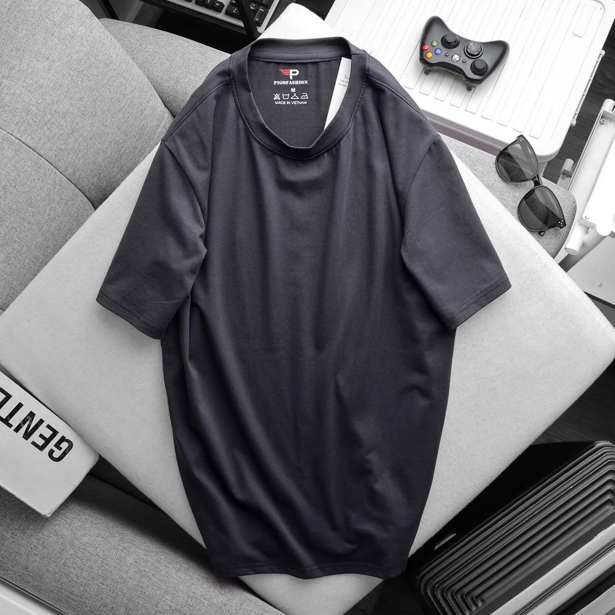 Áo thun nam cổ tròn cotton nhiều màu co giãn thoáng mát CT08 PIGOFASHION