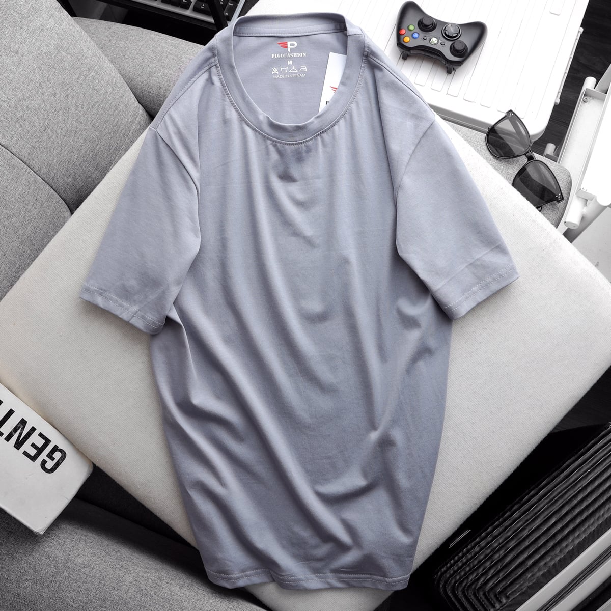 Áo thun nam cổ tròn cotton nhiều màu co giãn thoáng mát CT08 PIGOFASHION