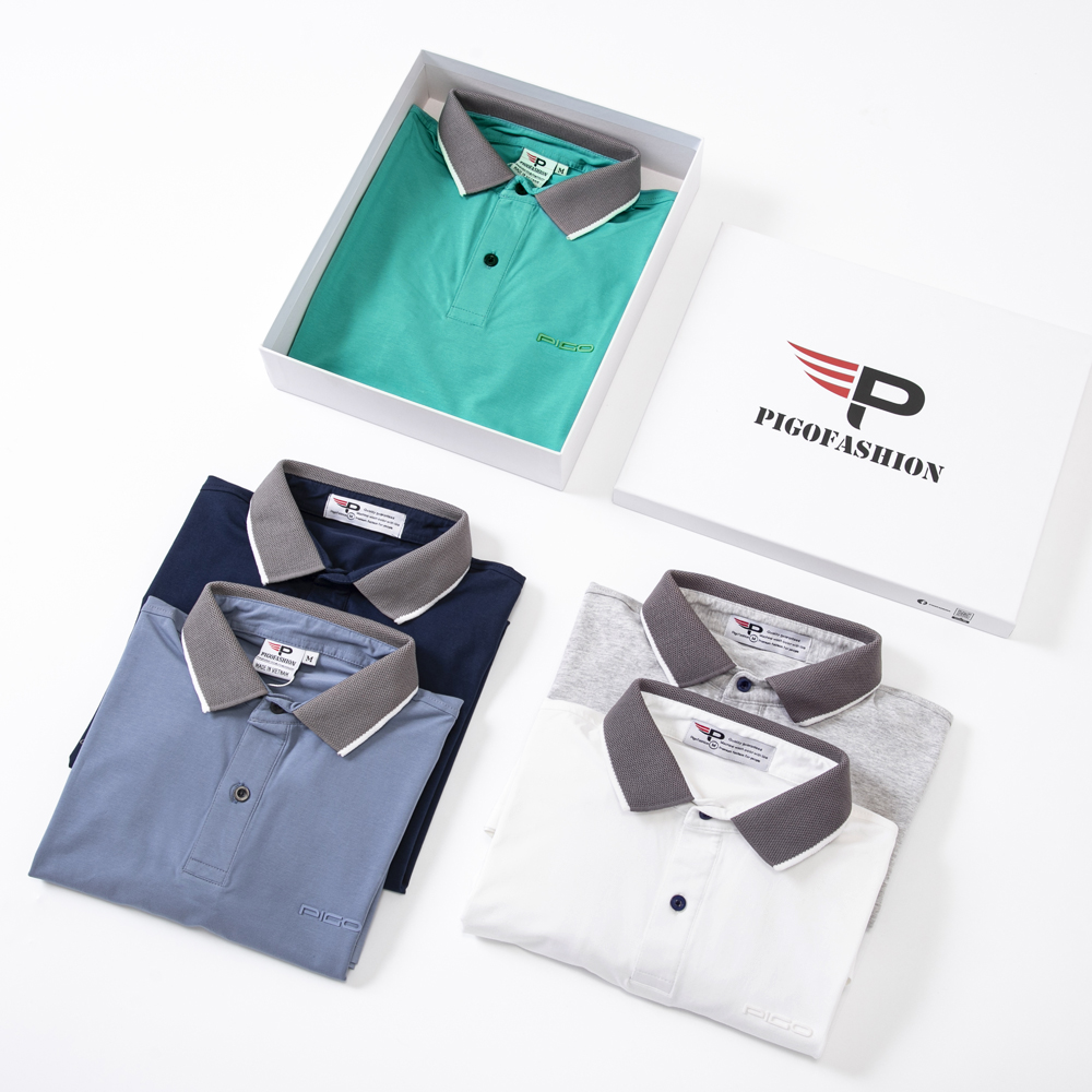 Áo thun polo nam cổ bẻ màu trắng PPL32 PIGOFASHION cotton mịn co giãn 4 chiều thoáng mát