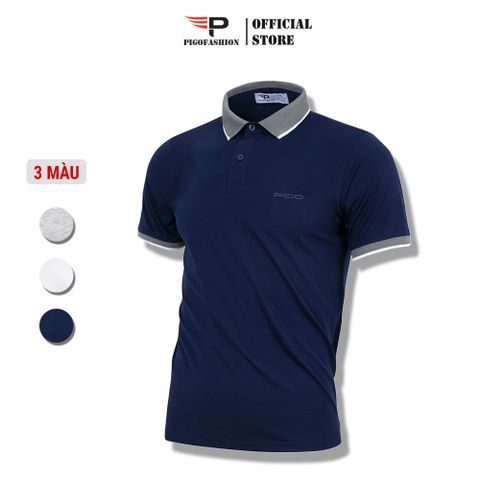 Áo thun polo nam cổ bẻ màu xanh navy PPL32 PIGOFASHION cotton mịn co giãn 4 chiều thoáng mát