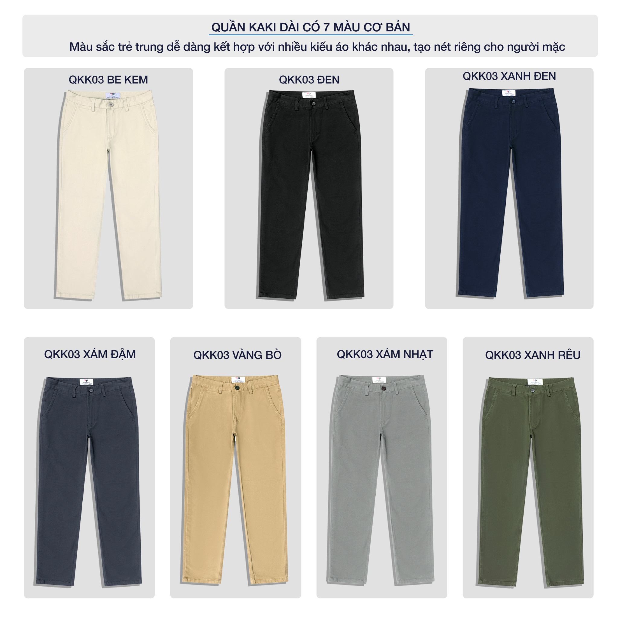 Quần Kaki Dài Nam Pigofashion, Đứng Phom, Tôn Dáng QKK03 Be Kem