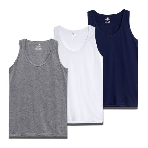 Bộ 3 áo ba lỗ cotton cao cấp pigofashion ABL01