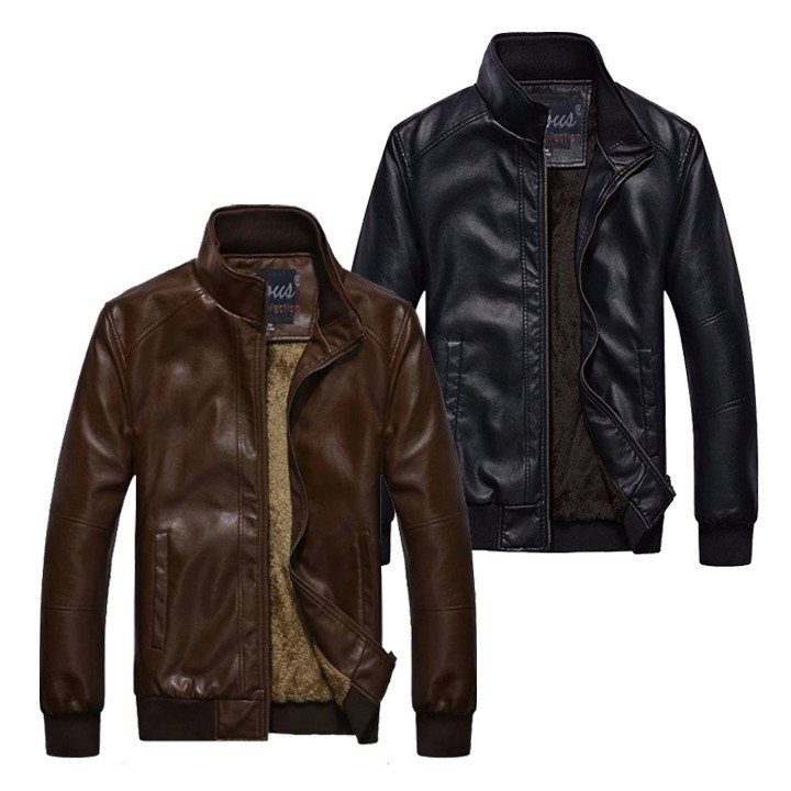 Áo Khoác da nam lót lông  cao cấp AD30 PigoFashion