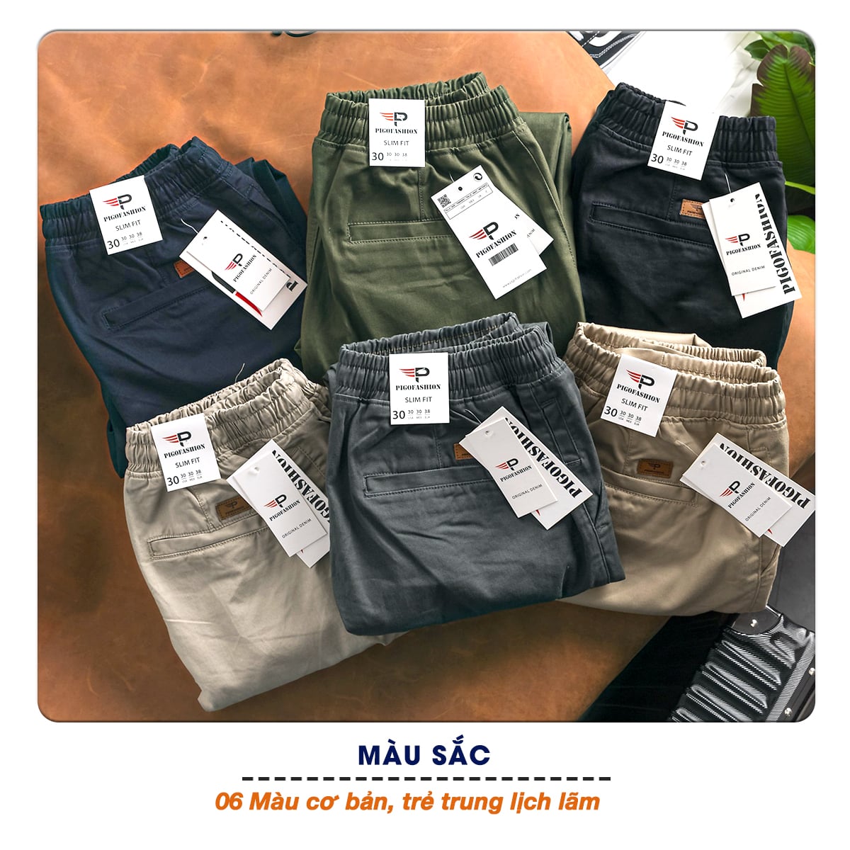 Quần Jogger kaki nam co giãn zip khóa kéo, form Regular fit chính hãng JGK01 Pigofashion