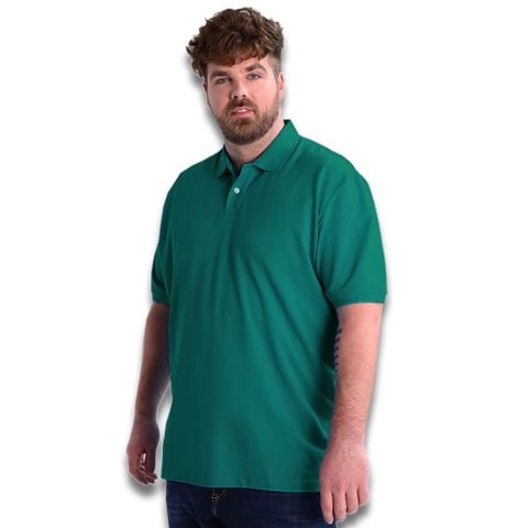 Áo thun nam cổ bẻ màu xanh rêu, xanh ve chai big size trên 80kg co giãn thoải mái PB01 PIGOFASHION