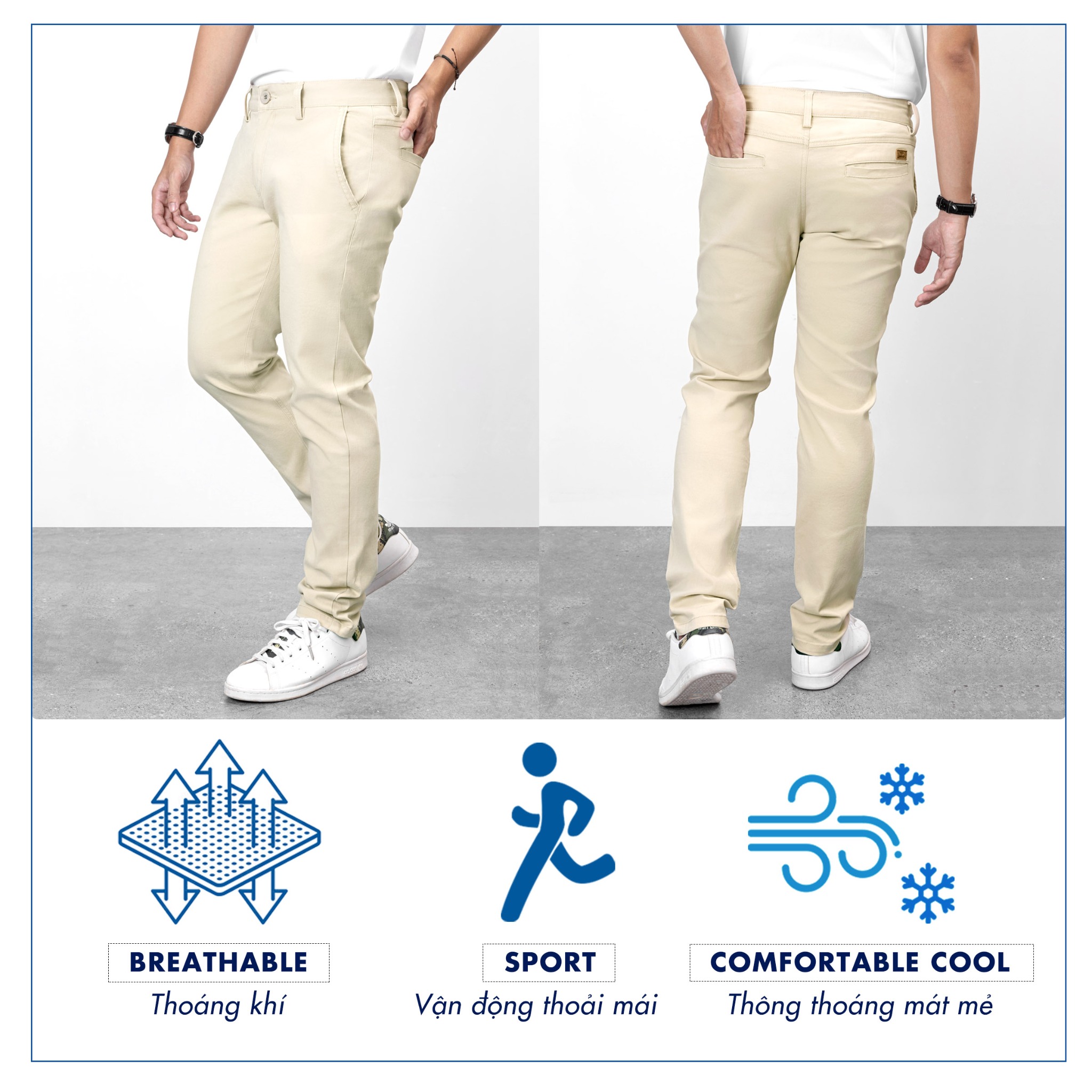 Quần Kaki Dài Nam Pigofashion, Đứng Phom, Tôn Dáng QKK03 Xanh Đen