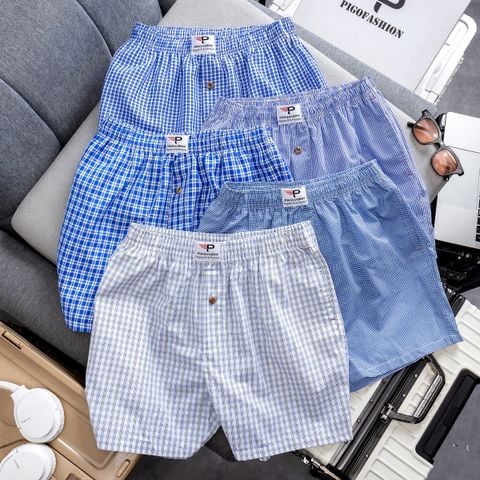 Bộ 3 quần đùi nam caro có túi QDCR03