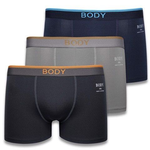 Bộ 3 quần lót nam boxer sọc chéo BODY07 PigoFashion