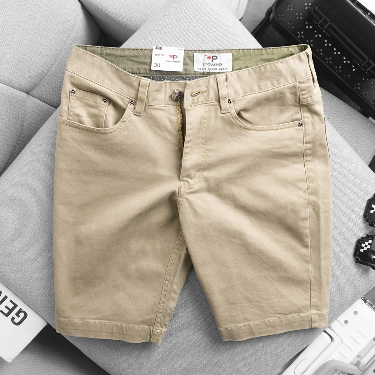 Quần short kaki nam kiểu dáng jean co giãn nhẹ mát mẻ mùa hè SKJ01 PigoFashion