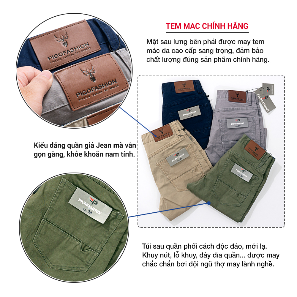 Quần short kaki nam co giãn Pigofashion PGSKJ01 (chọn màu)