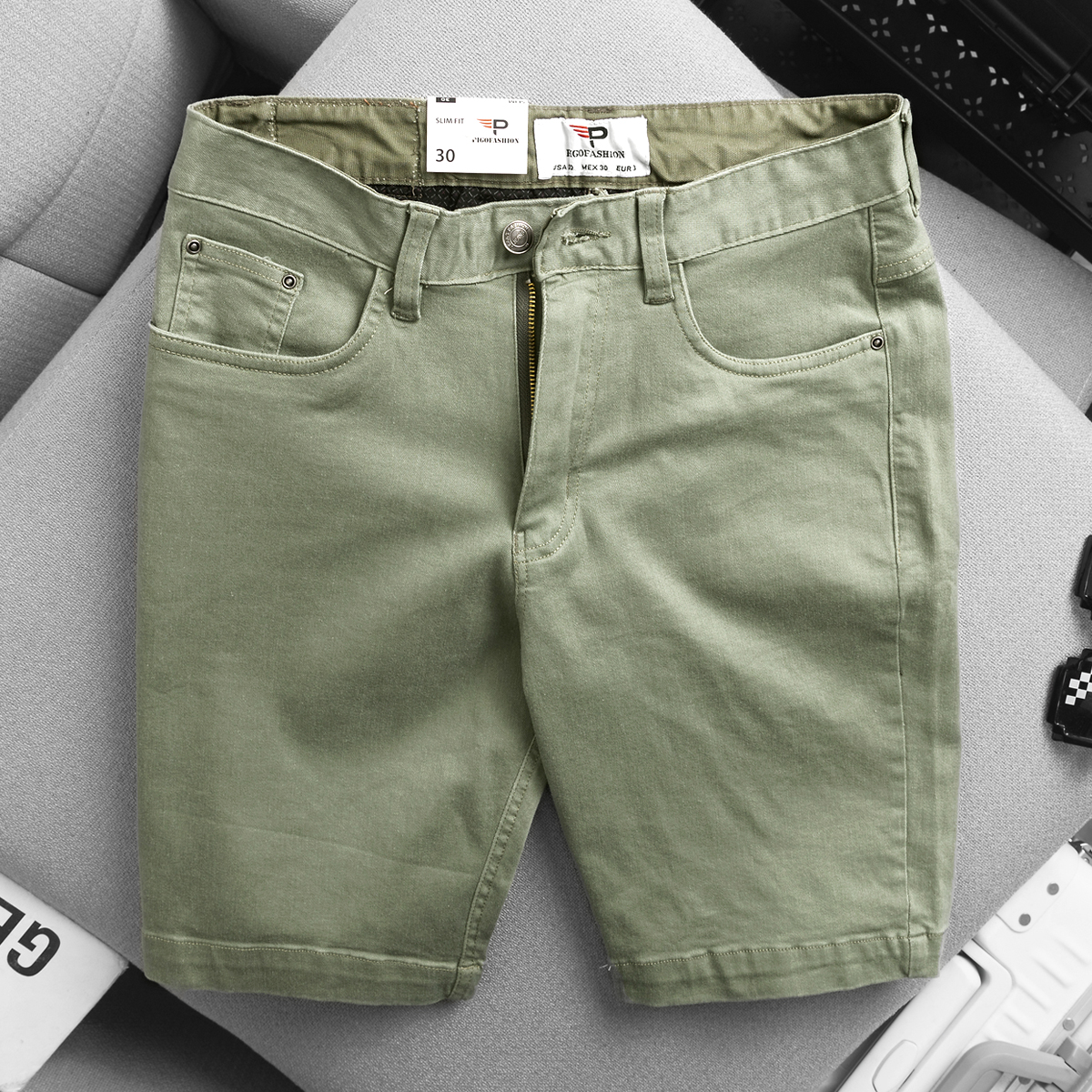 Quần short kaki nam kiểu dáng jean co giãn nhẹ mát mẻ mùa hè SKJ01 PigoFashion