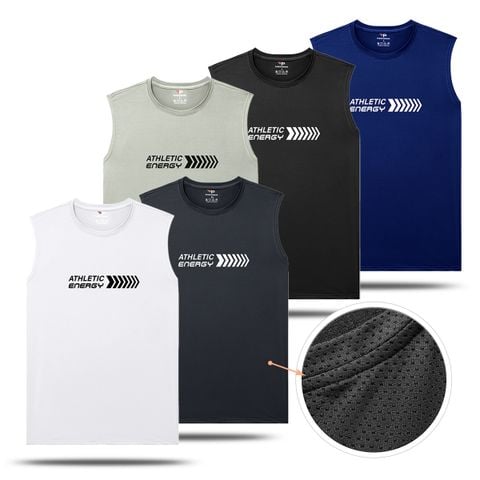 Bộ 5 Áo sát nách nam gym thể thao chính hãng Pigofashion ASN02 (5 màu khác nhau)