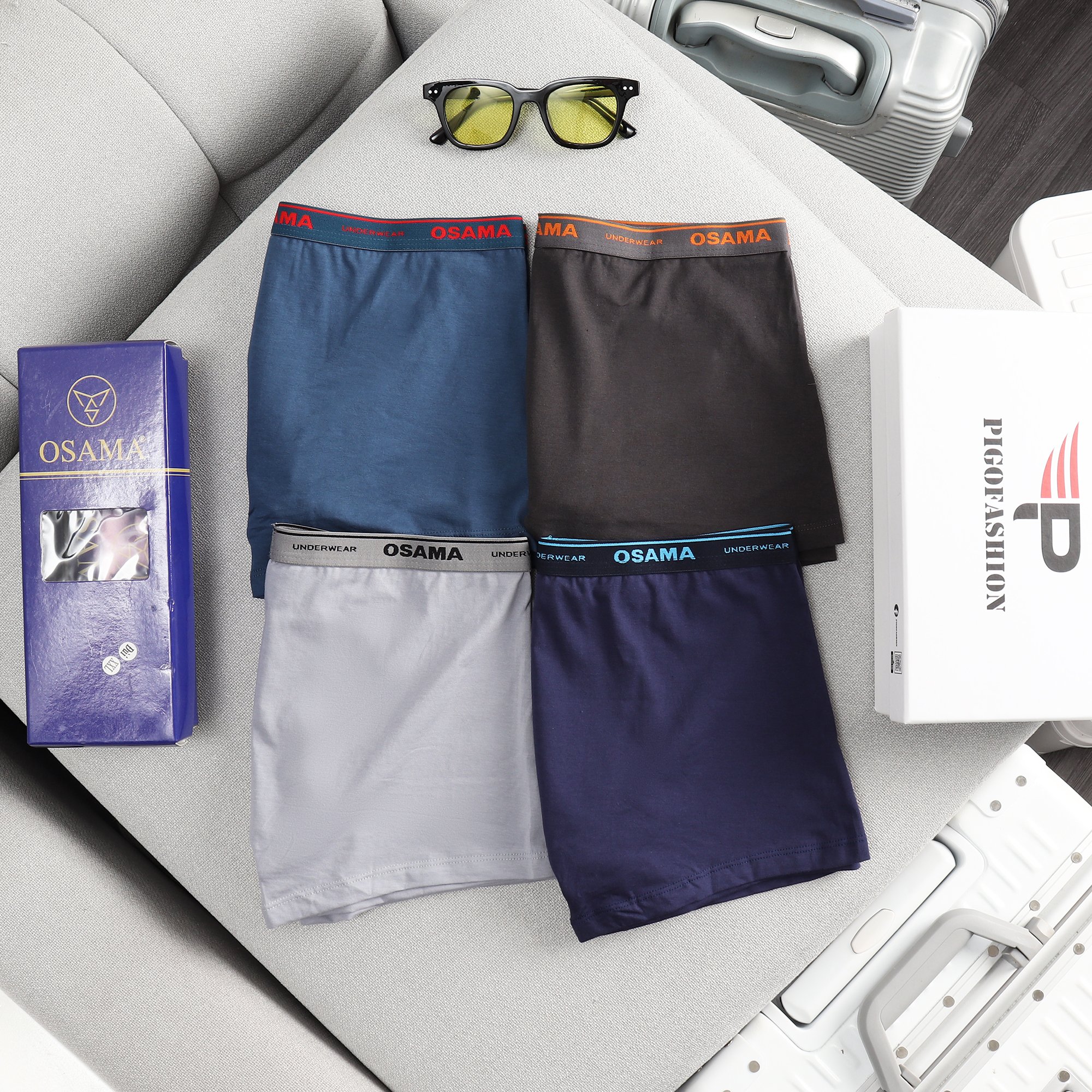 Bộ 5 Quần lót Nam Boxer Cotton kiểu túi lồi OSM02 PigoFashion