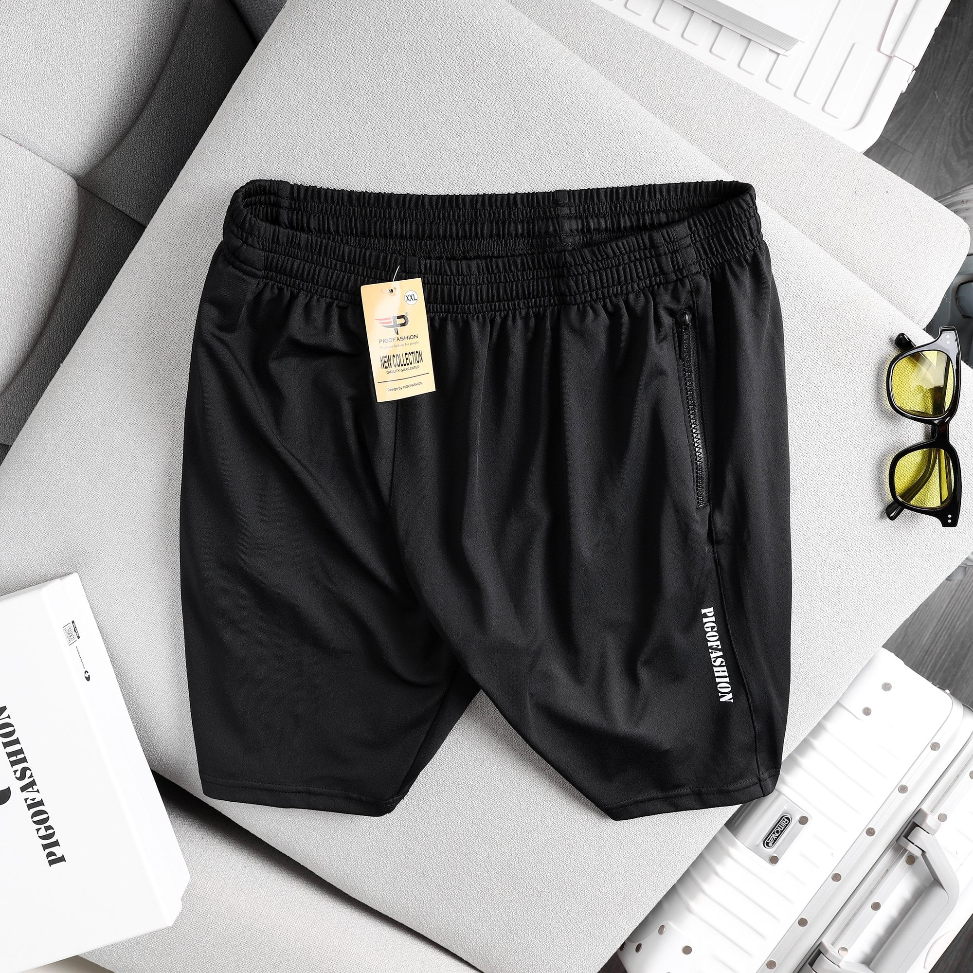 Quần short thể thao chất thun co giãn thấm hút tốt, thoáng mát Pigofashion QCT02