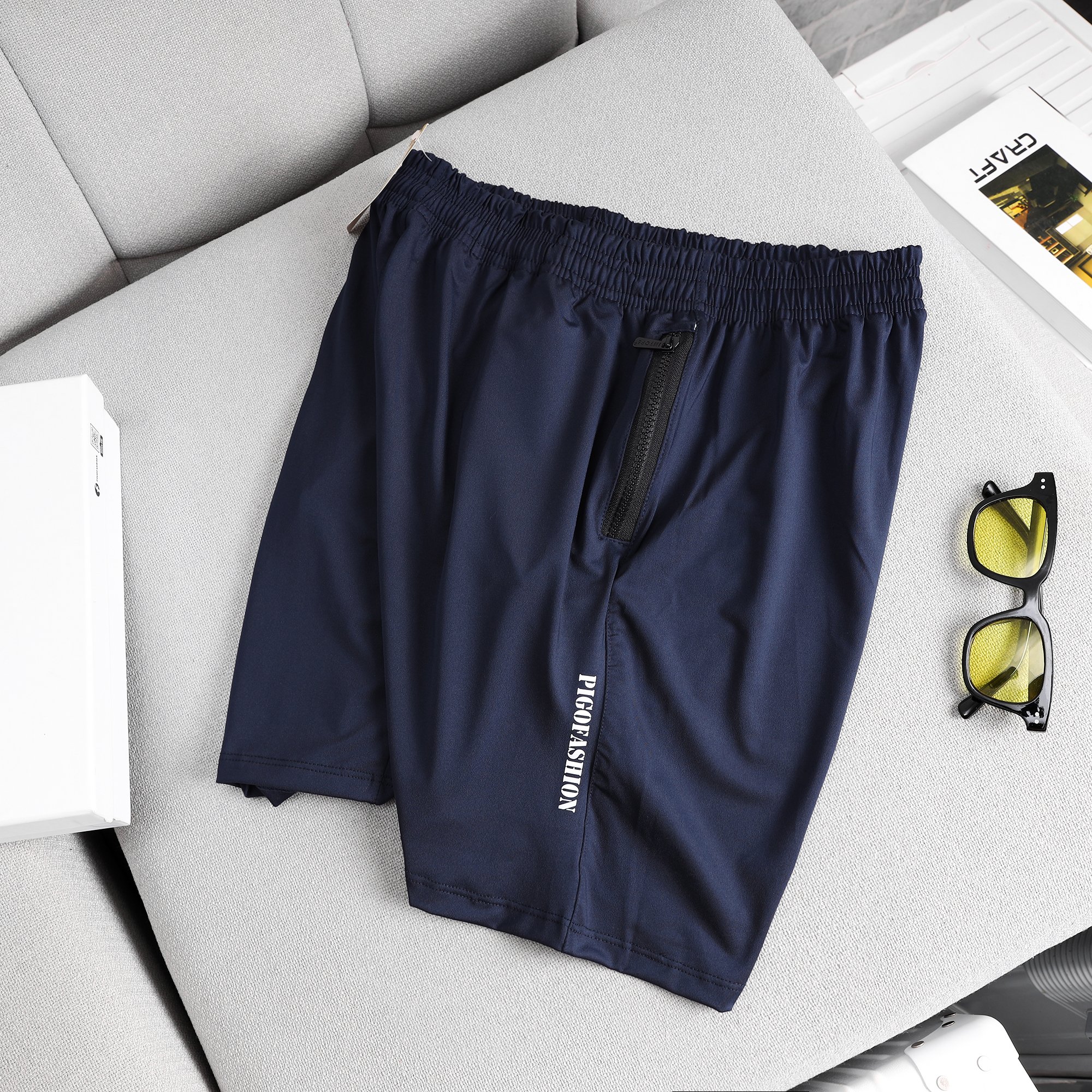 Quần short thể thao chất thun co giãn thấm hút tốt, thoáng mát Pigofashion QCT02