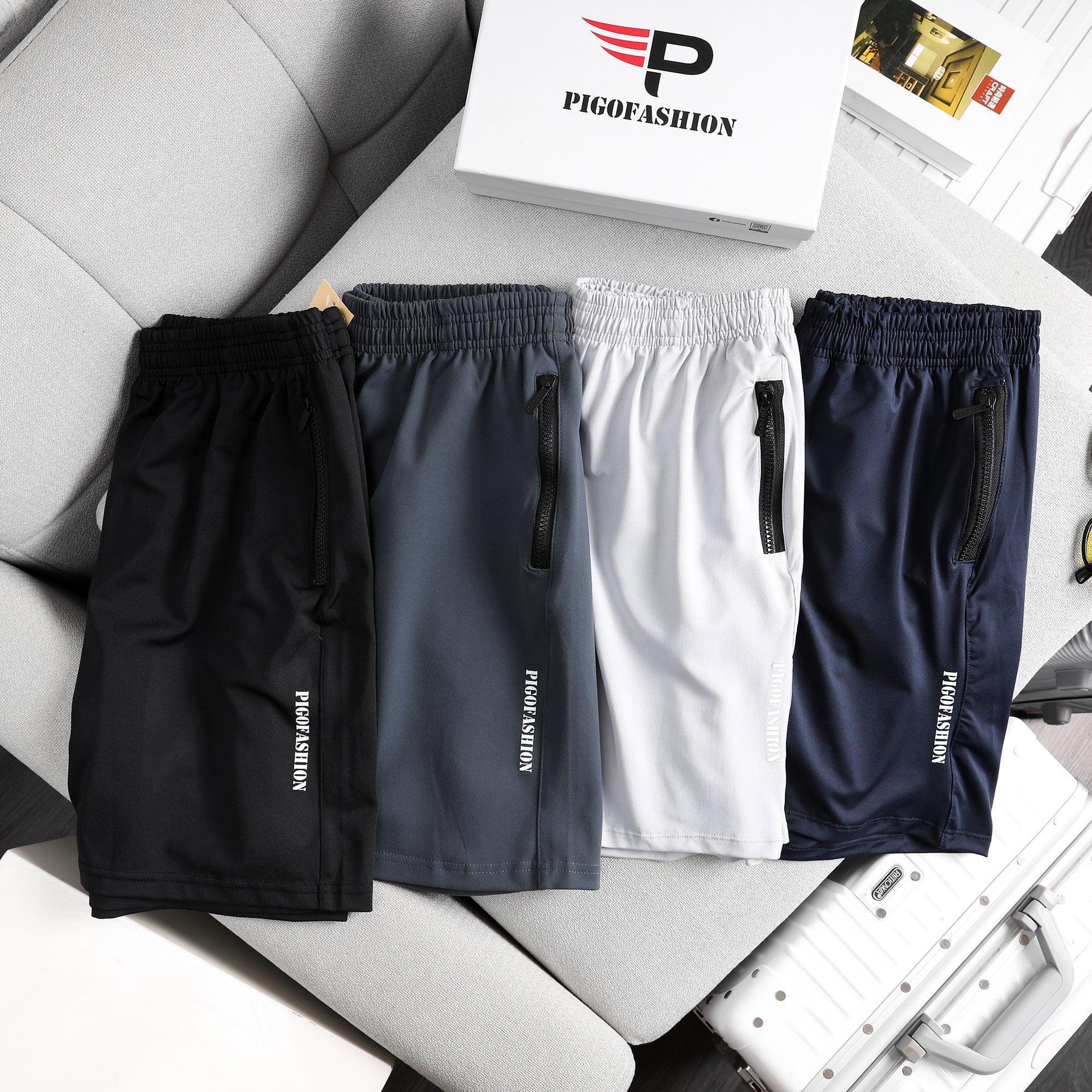 Quần short thể thao chất thun co giãn thấm hút tốt, thoáng mát Pigofashion QCT02