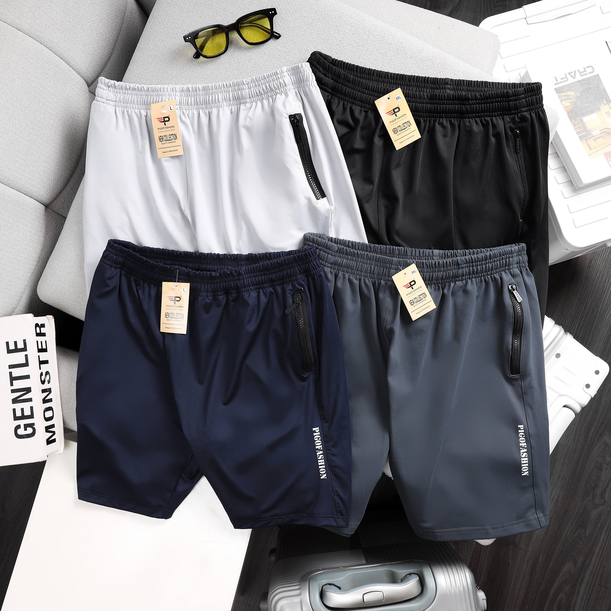 Quần short thể thao chất thun co giãn thấm hút tốt, thoáng mát Pigofashion QCT02