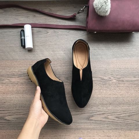 GIÀY SLIPON DA LỘN CUTOUT D0021E