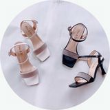 SANDAL QUAI NGANG ĐÁ CAO GÓT HỞ HẬU D0020ER