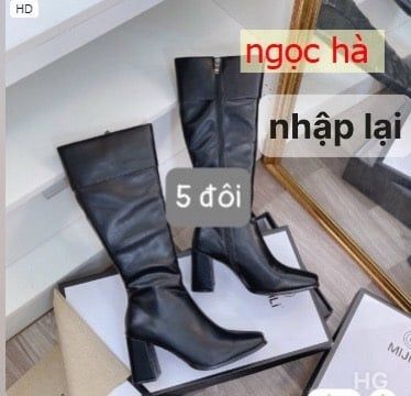 BỐT ĐÙI DA LỲ CAO CẤP CỔ NỐI GÓT TRỤ 7P D0050ER